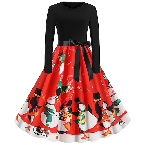 Robe de Noël Robe De Noël Fantaisie père Noël Noël Années 1950 pour Femmes Adulte Noël Nouvel An la veille de Noël Soirée Noël Réveillon du nouvel an Robe