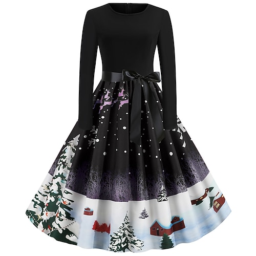 Robe de Noël Robe De Noël Fantaisie père Noël Noël Années 1950 pour Femmes Adulte Noël Nouvel An la veille de Noël Soirée Noël Réveillon du nouvel an Robe