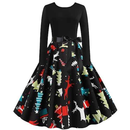 Robe de Noël Robe De Noël Fantaisie père Noël Noël Années 1950 pour Femmes Adulte Noël Nouvel An la veille de Noël Soirée Noël Réveillon du nouvel an Robe