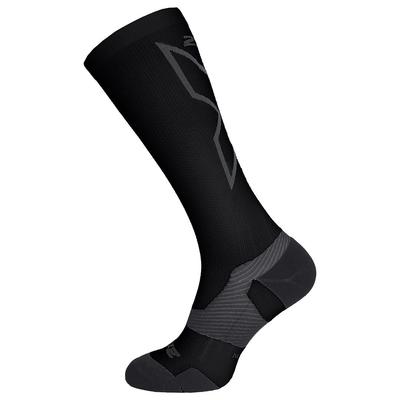 2XU Light Cushion Full Herren-Socken in Schwarz/Titanium