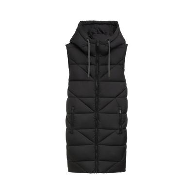 TOM TAILOR Damen Lange Weste mit Kapuze, schwarz, Uni, Gr. XXL Image