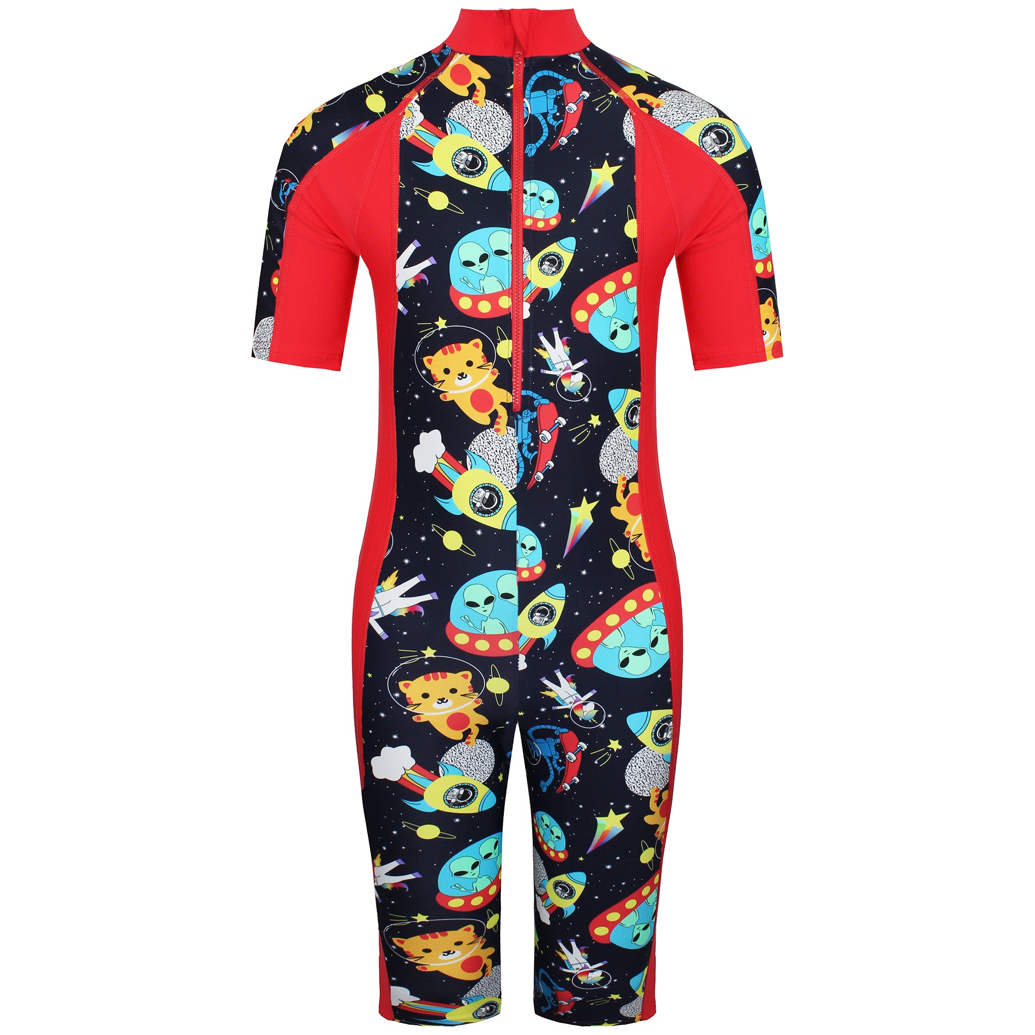 Speedo Junior-Badeanzug mit kurzem Reißverschluss und Sonnenschutz Image