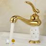 Single HandleBathroom Faucet,Chrome/Gloden One Hole Centerset,Brass/Zinc Alloy Bathroom Sink Faucet with Supply Lines