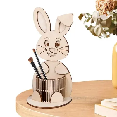 Novelty Pencil Holders Easter Wooden Pencil Holders Portable Pencil Cup For Erasers Rulers Crayons