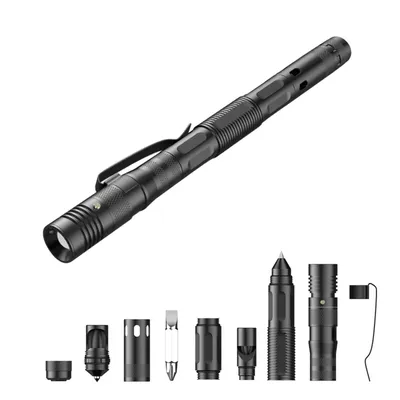 Multifunctional Ballpoint Pen With 100LM Flashlight Tactical Self-Defense Pen Fragile Window Breaker