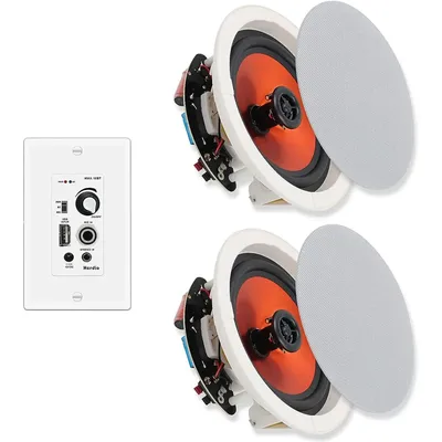 Herdio 6.5'' Ceiling Speakers Bluetooth 320 Watt Flush Mount In Wall Amplifier Receiver Perfect For