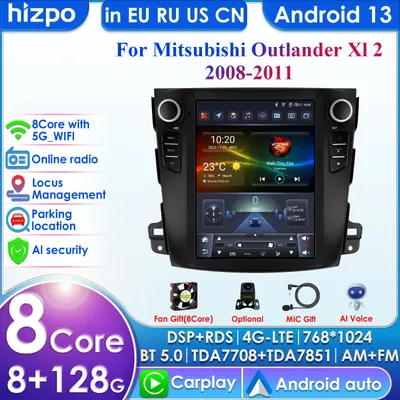 9.7 for Tesla Style 2Din Android 13 Car Radio For Mitsubishi Outlander Xl 2 Peugeot 4007 Citroen