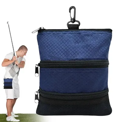 Portable Golf Ball Bag Storage Pouch Nylon Golf Ball Waist Holder Waist Bag With Metal Buckle Large