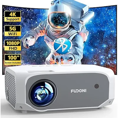 1pc Projector With Wifi And Bluetooth - Compatible With Fudoni 10000l Portable Outdoor Screen