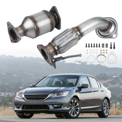 Rear Catalytic Converter For Honda Accord 2.4L 2008-2012 w/Exhaust Flex Pipe Kit Stainless Steel