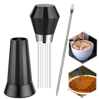 Coffee Tamper Aluminum Alloy Stirring Needles Espresso Powder Stirrer Distributor Leveler Tool Cafe