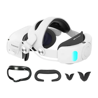 TRANSNOVO Compatible with Oculus Quest 2 Head Strap Set 6000mAh Battery VR Accessory for Meta Quest