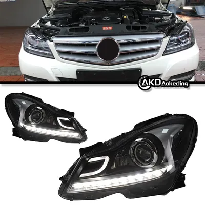 Auto Parts For W204 Headlights 2011-2013 C200 C300 C Class latest Styling LED DRL Dual Projector Car Accesorios Modified