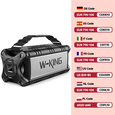 W-KING Bluetooth Speaker, 90W Peak 50W RMS Powerful Bluetooth Speaker Loud IPX6 Waterproof, Large