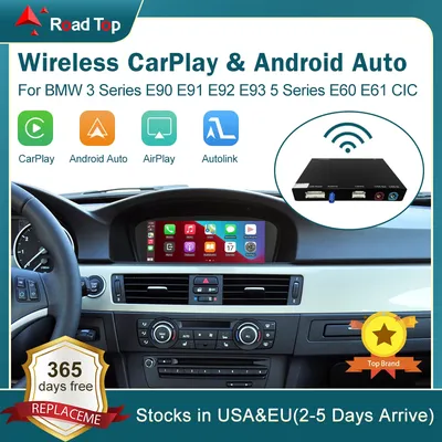 Wireless CarPlay for BMW Series 3 E90 E91 E92 E93 Series 5 E60 E61 CIC 2008-2013 with Android Auto