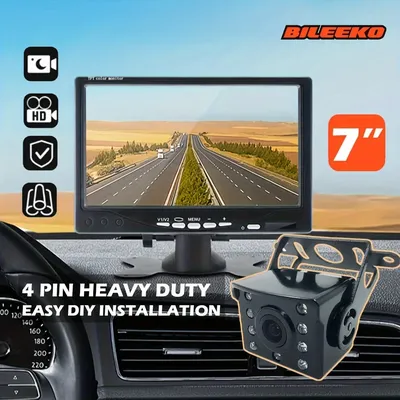 7" Car Monitor With Rear View Camera For Truck Parking Trailer 12-24V LED Reversing Camera Screen