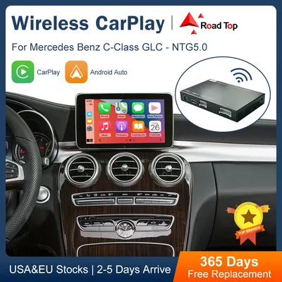 Road Top Wireless CarPlay Decoder for Mercedes Benz C-Class W205 GLC 2015-2018, Android Auto with