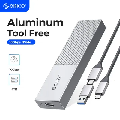 ORICO NVMe Enclosure Aluminum USB C to M.2 SSD Enclosure Reader, USB 3.2/3.1 Gen 2 10Gbps to NVMe