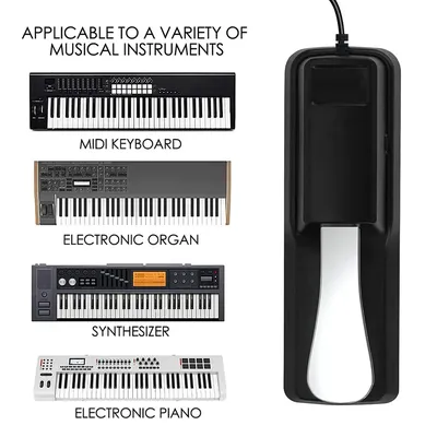 Universal Sustain Pedal Anti-Slip with Polarity Switch for MIDI Keyboard Synth Digital Pianos