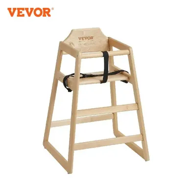 VEVOR Wooden High Chair Double Solid Wood Feeding Chair Eat & Grow Portable Toddler Chair Baby