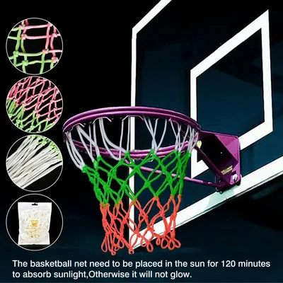 Standard Basketball Hoop Net New Glowing Light Shooting Training Green Luminous Basketball Net