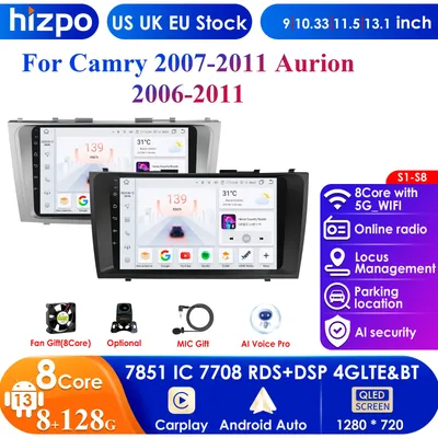 Carplay Android 13 Car Radio Multimedia Video Player for Toyota Camry 2006-2011 Navigation GPS Head Unit Carplay Stereo Speakers