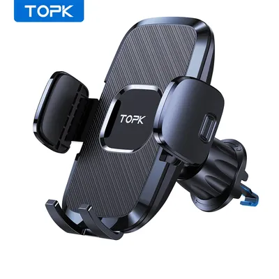 TOPK Car Phone Holder Mount Air Vent Cell Phone Holder for Car Hands Free Easy Clamp Cradle in