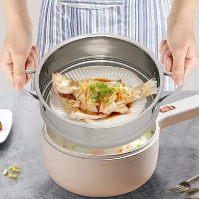 Stainless Steel Steamer 1 Tier Household Multifunctional Meat Vegetable Cooking Steam Pot Kitchen