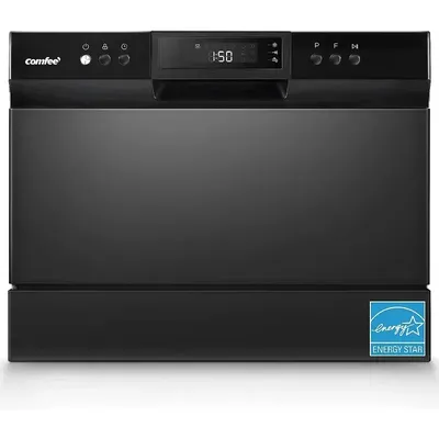 COMFEE’ Countertop Dishwasher, Energy Star Portable Dishwasher, 6 Place Settings & 8 Washing