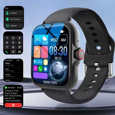 Smartwatch, multi-sport mode, can answer and make calls, with message reminders, customizable dial