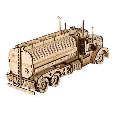 oil tank truck Model DIY 3D Wooden Puzzle Building Block Kits Assembly Toy Birthday Gift For Kids