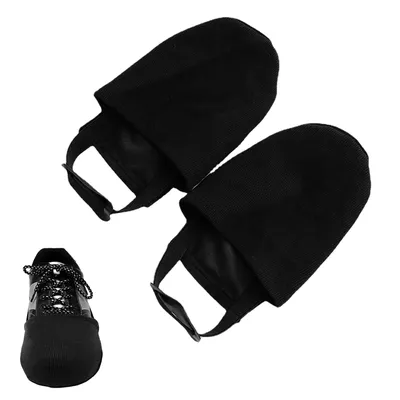 Bowling Shoe Cover Non-Woven Fabric Bowling Shoe Cloth Cover With Elastic Cord Black Bowling Shoe