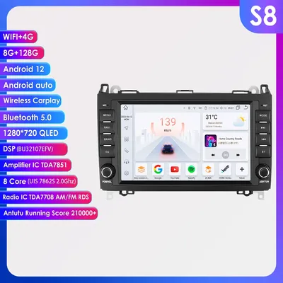 8"Android Auto Car radio Srereo for for Mercedes-benz B200 W169 W245 W639 A200 A150 multimedia