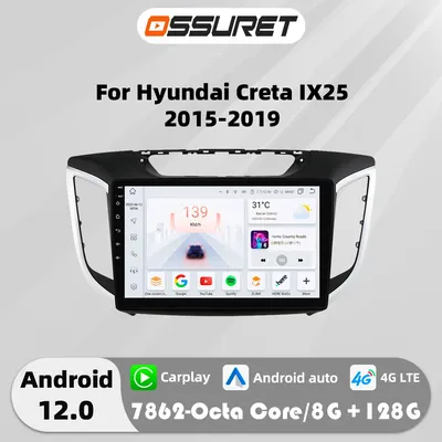 Android 12 Auto Car radio GPS Stereo for Hyundai Creta Ix25 2015-2019 multimedia player 2din