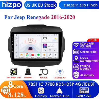 2Din Android 13 Car Radio For Jeep Renegade 2016 2017 2018 2019 2020 Video Multimedia Player