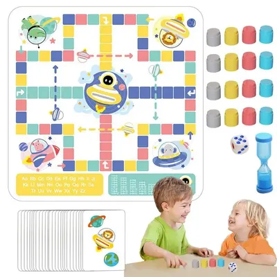 Flying Chess Game 2-in-1 Fun Flying Chess Memory Game For Kids Easy Kids Travel Toys Reusable