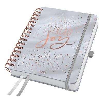 Wochenkalender Bullet Journal Stil »Jolie Glittery Joy 2025« A5 Hardcover Spiral grau, Sigel, 16.8x21.5x2.8 cm