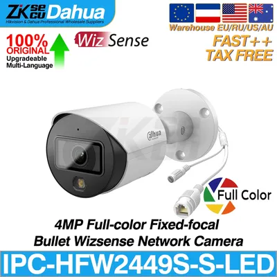 Dahua Original IPC-HFW2449S-S-LED 4MP Lite Full-Color Bullet Wizsense Network IP Camera Built-in MIC