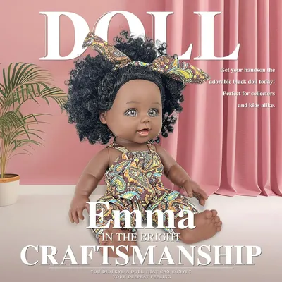 Black Baby Doll 10 inch American African Black Girl Doll with Dress Realistic Reborn Baby Doll For