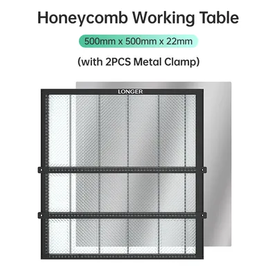 LONGER Honeycomb Working Table 500mm x 500mm x 22mm with Material Clamp Laser Cutting Honeycomb