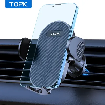 TOPK Car Phone Holder Mount Air Vent Cell Phone Holder for Car Hands Free Easy Clamp Cradle in