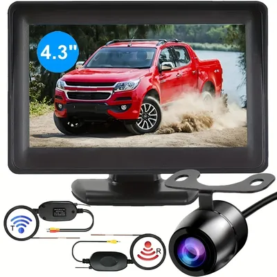 Wireless Car Backup Camera Kit 4.3" Monitor Rear View Camera Reverse Parking Assistant System for