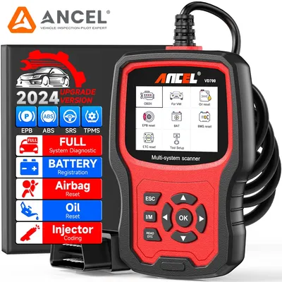 Ancel VD700 OBD2 Scanner Car Code Reader Full System Diagnostic Scan Tools EPB ABS DPF TPMS Oil