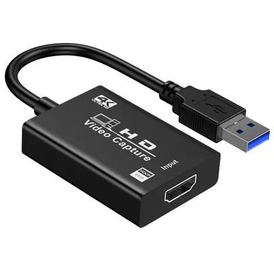 4K HDMI-Compatible to USB 3.0 Video Capture Card OBS Game Live Stream Mic Input,for Streaming PS5,