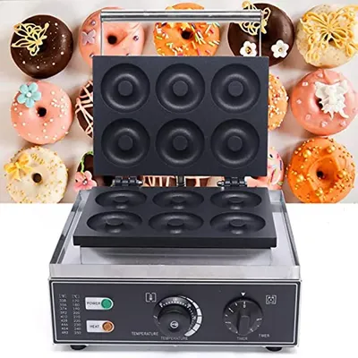 110V 1550W 6 Holes Double-Sided Non-stick Commercial Electric Doughnut Maker