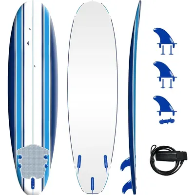 Soft top foam surfboard, suitable for beginners and all surfing levels,full set including leash and