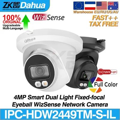 Dahua Original IPC-HDW2449TM-S-IL 4MP Smart Dual Light Eyeball WizSense Network IP Camera Full Color