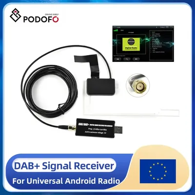 Podofo Universal DAB Antenna with USB Adapter Receiver Android Car Stereo Player Car GPS Receiver