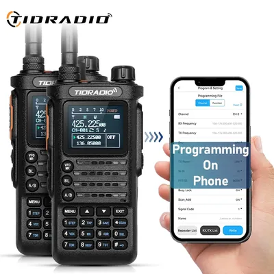 TIDRADIO 2PCS H8 Walkie Talkie Long Range Professional 10W Two Way Radio Connection Phone APP