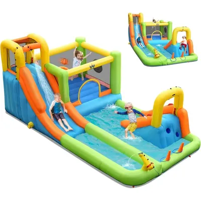 Inflatable Water Slide, 20.5x11FT Mega Waterslide Park Bounce House for Outdoor Fun w/Long Slide,